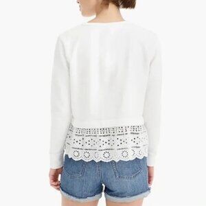 J. Crew Eyelet Hem Sweatshirt White Women’s Size XS